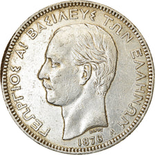 Coin, Greece, George I, 5 Drachmai, 1876, Paris, EF(40-45), Silver, KM:46