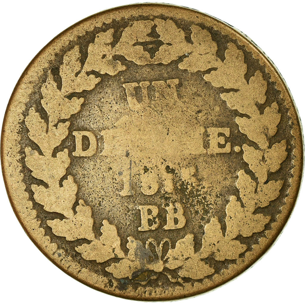 Moneta, Francja, Louis XVIII, Decime, 1815, Strasbourg, VF(20-25), Bronze