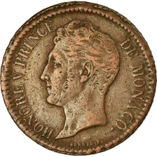 Coin, Monaco, Honore V, Decime, 1838, Monaco, VF(30-35), Copper, KM:97.1