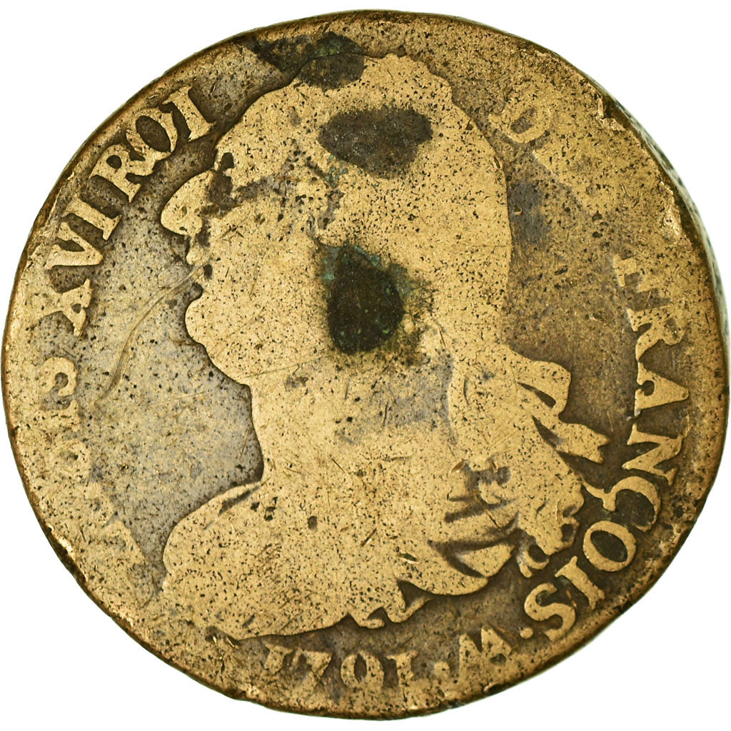 Moneta, Francia, 2 sols françois, 2 Sols, 1791, Metz, MB, Bronzo, KM:603.2