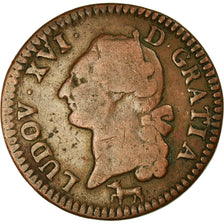 Monnaie, France, Louis XVI, Sol ou sou, Sol, 1782, Orléans, TB, Cuivre
