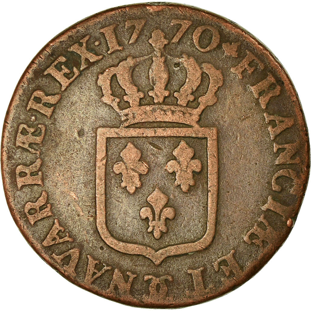 Monnaie, France, Louis XV, Sol à la vieille tête, Sol, 1770, Besan, TB