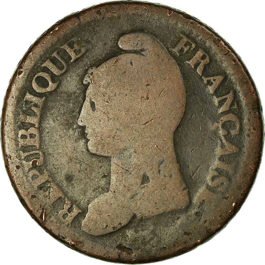 Moneda, Francia, Dupré, Decime, 1796, Lille, BC, Bronce, KM:644.11