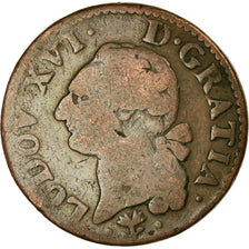 Moneta, Francia, Louis XVI, Sol ou sou, Sol, 1785, Bayonne, B+, Rame, KM:578.9