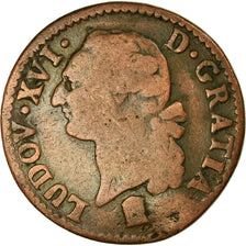 Monnaie, France, Louis XVI, Sol ou sou, Sol, 1786, Bordeaux, B+, Cuivre
