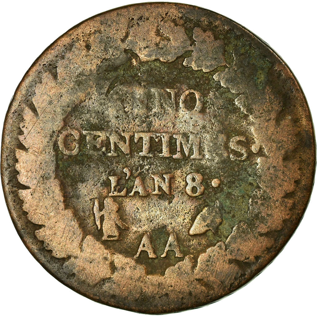 Munten, Frankrijk, Dupré, 5 Centimes, 1799, Metz, ZG+, Bronze, KM:640.2