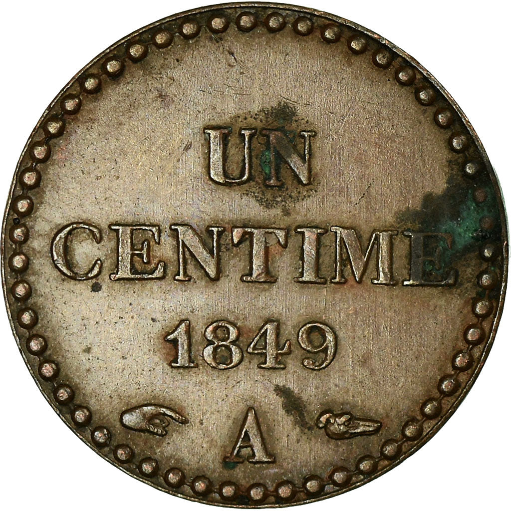 Moneta, Francia, Dupré, Centime, 1849, Paris, BB, Bronzo, KM:754, Gadoury:84