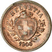 Coin, Switzerland, Rappen, 1900, Bern, MS(60-62), Bronze, KM:3.1