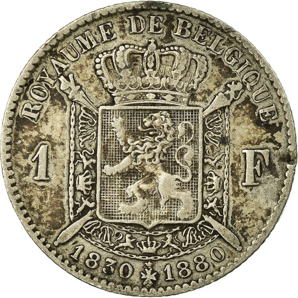 Coin, Belgium, Leopold II, Franc, 1880, VF(30-35), Silver, KM:38