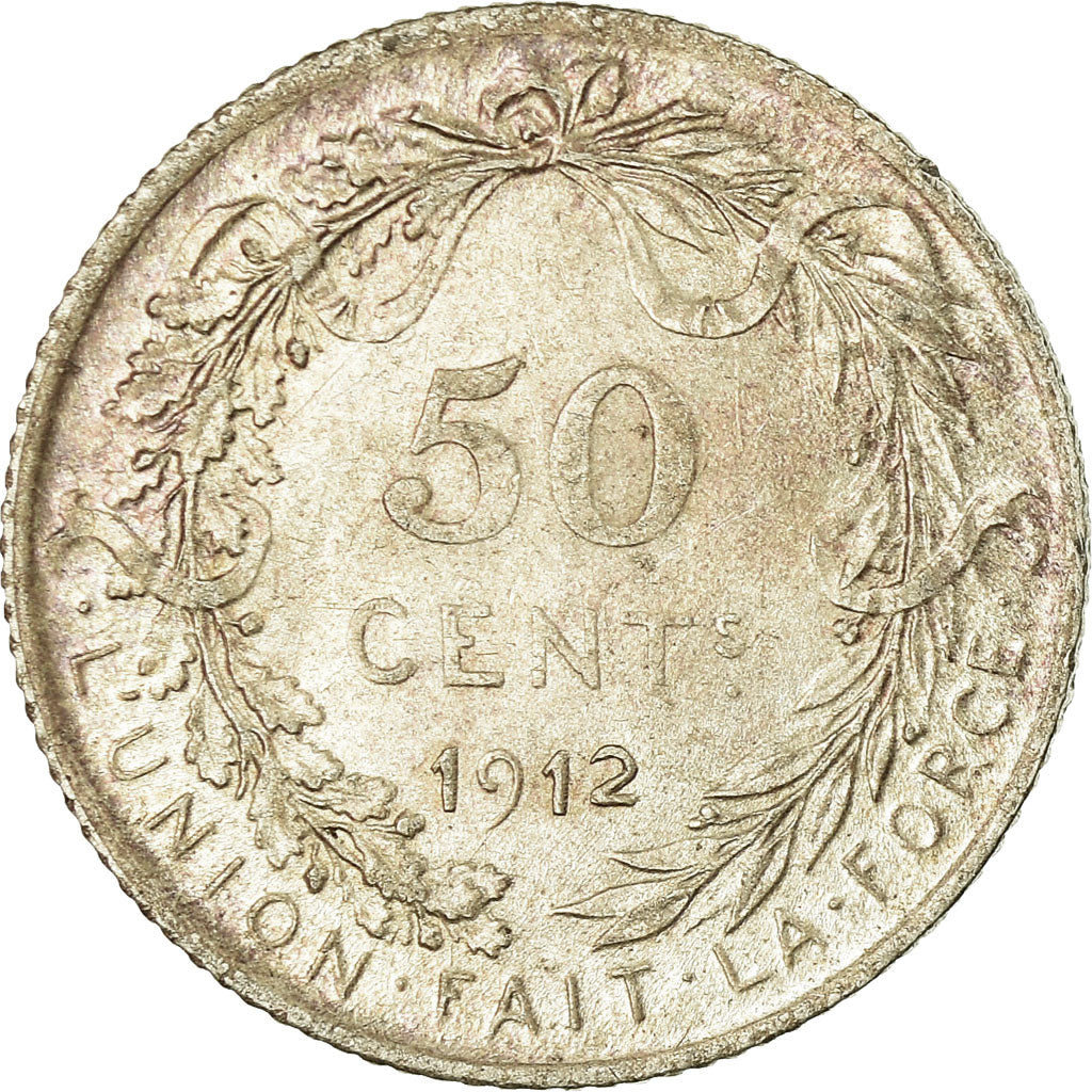 Coin, Belgium, 50 Centimes, 1912, AU(50-53), Silver, KM:70