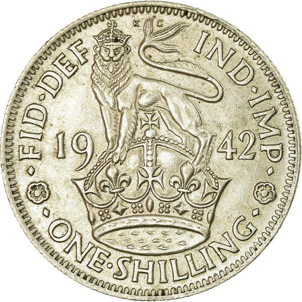 Moneta, Gran Bretagna, George VI, Shilling, 1942, BB+, Argento, KM:854