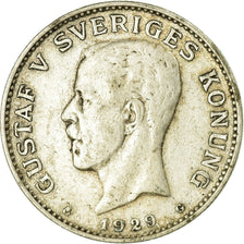 Coin, Sweden, Gustaf V, Krona, 1929, AU(50-53), Silver, KM:786.2