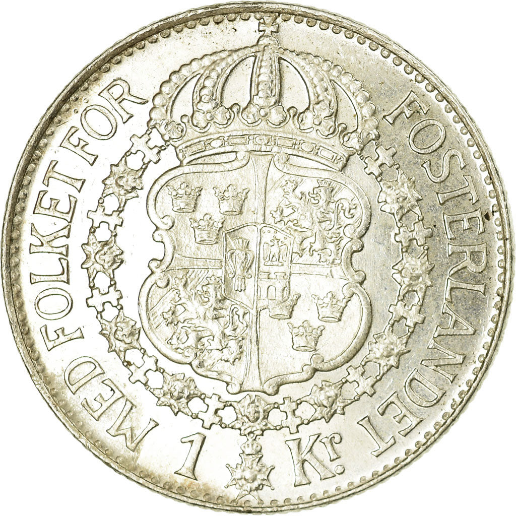 Coin, Sweden, Gustaf V, Krona, 1938, AU(55-58), Silver, KM:786.2