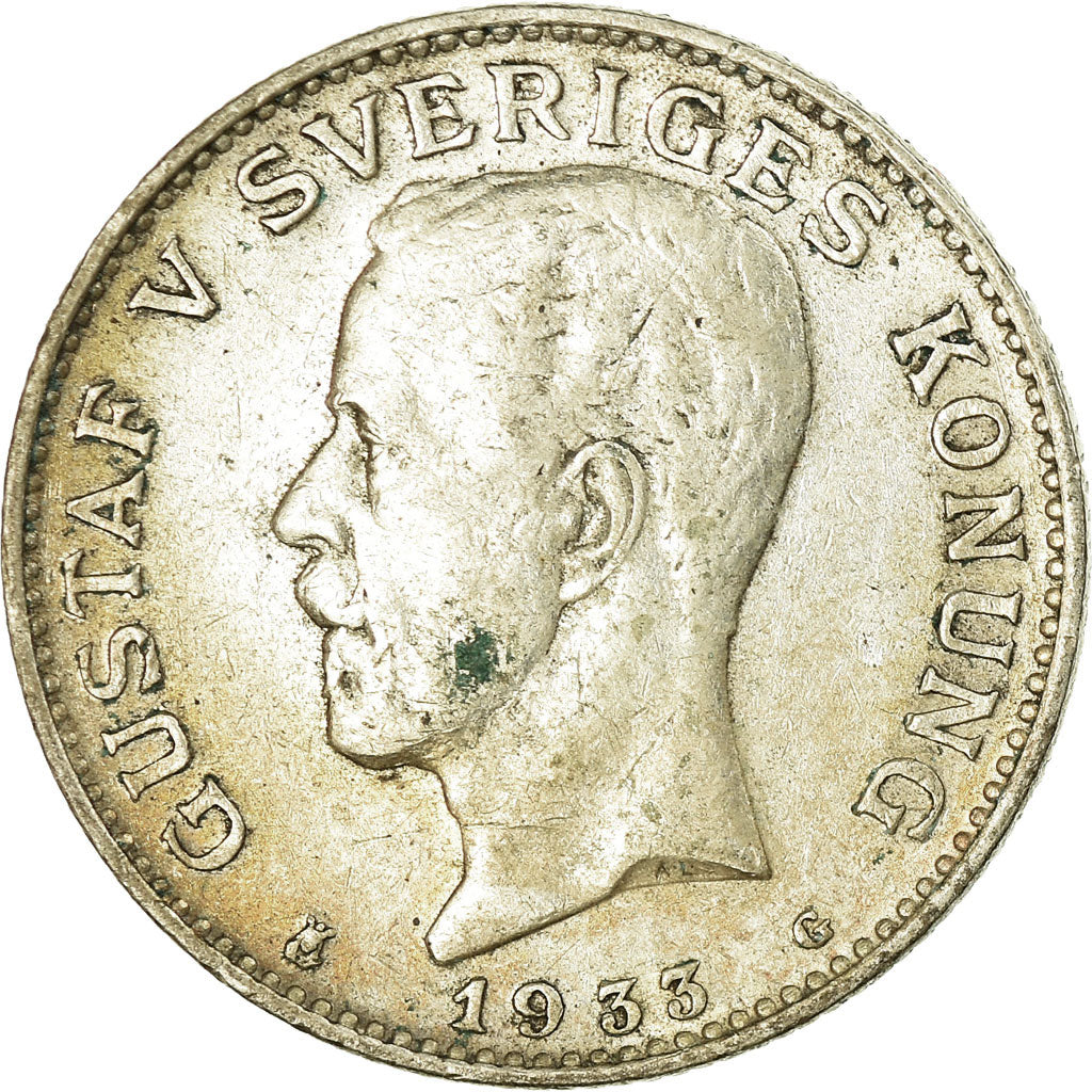 Coin, Sweden, Gustaf V, Krona, 1933, EF(40-45), Silver, KM:786.2