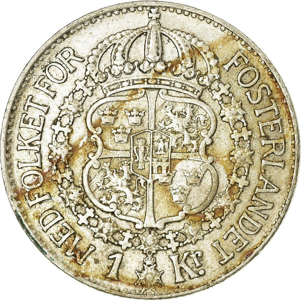 Coin, Sweden, Gustaf V, Krona, 1933, EF(40-45), Silver, KM:786.2