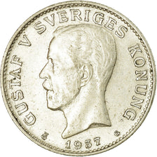 Coin, Sweden, Gustaf V, Krona, 1937, EF(40-45), Silver, KM:786.2