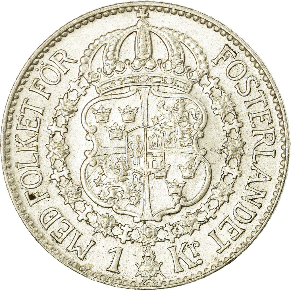 Coin, Sweden, Gustaf V, Krona, 1937, EF(40-45), Silver, KM:786.2