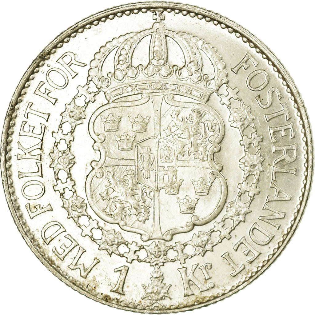 Coin, Sweden, Gustaf V, Krona, 1939, AU(55-58), Silver, KM:786.2