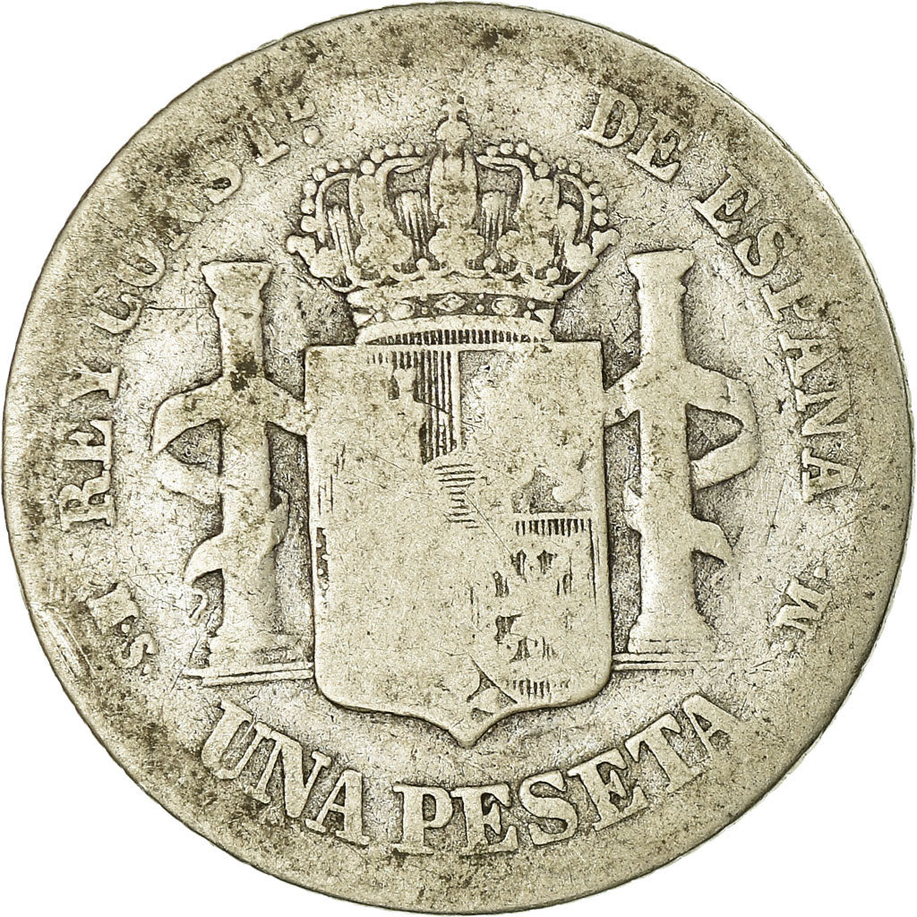 Coin, Spain, Alfonso XII, Peseta, 1885, Madrid, F(12-15), Silver, KM:686
