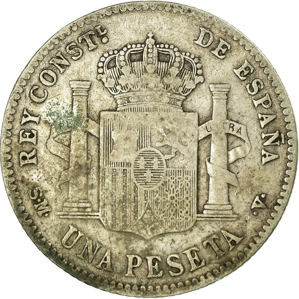 Moneta, Hiszpania, Alfonso XIII, Peseta, 1900, Madrid, F(12-15), Srebro, KM:706