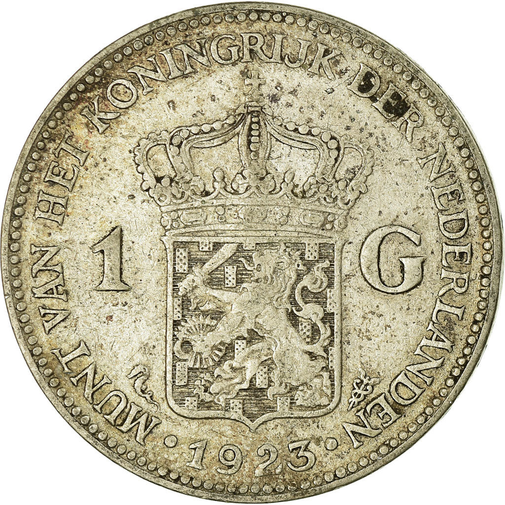 Coin, Netherlands, Wilhelmina I, Gulden, 1923, EF(40-45), Silver, KM:161.1