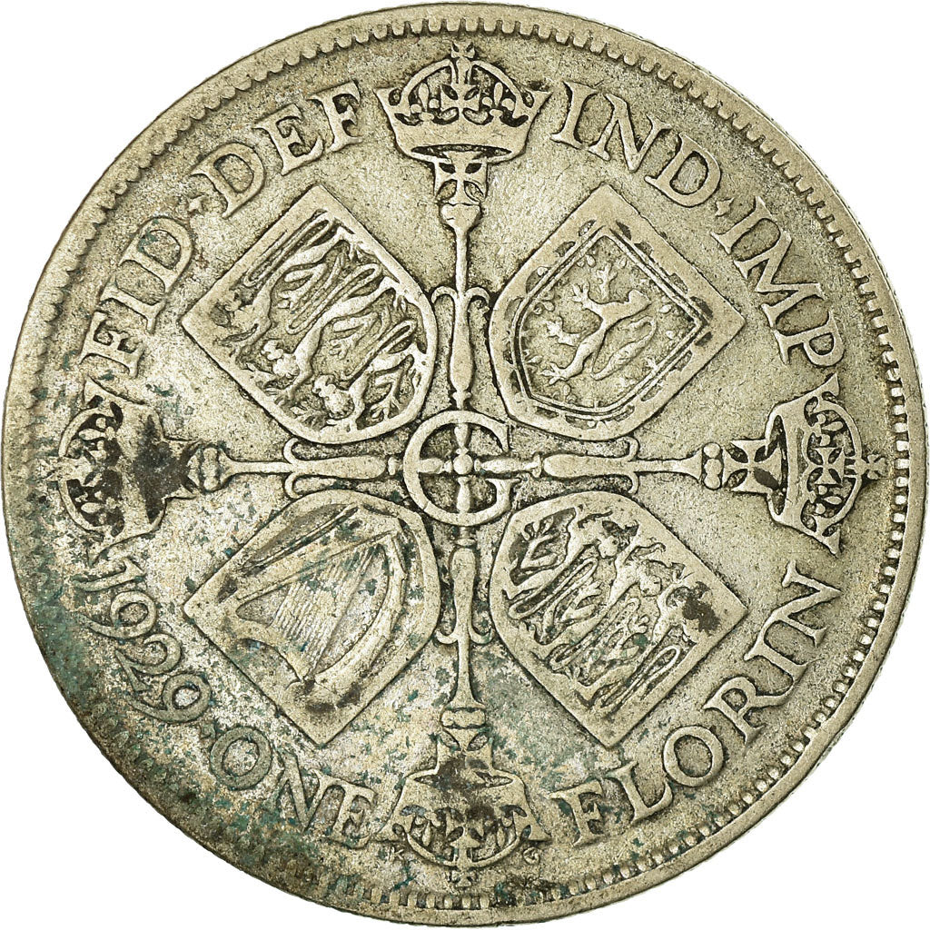 Coin, Great Britain, George V, Florin, Two Shillings, 1929, VF(30-35), Silver