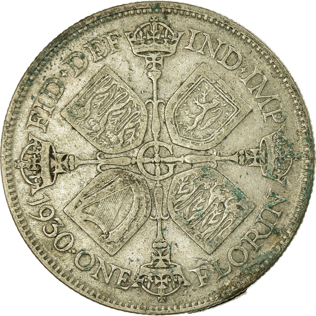 Coin, Great Britain, George V, Florin, Two Shillings, 1930, VF(20-25), Silver