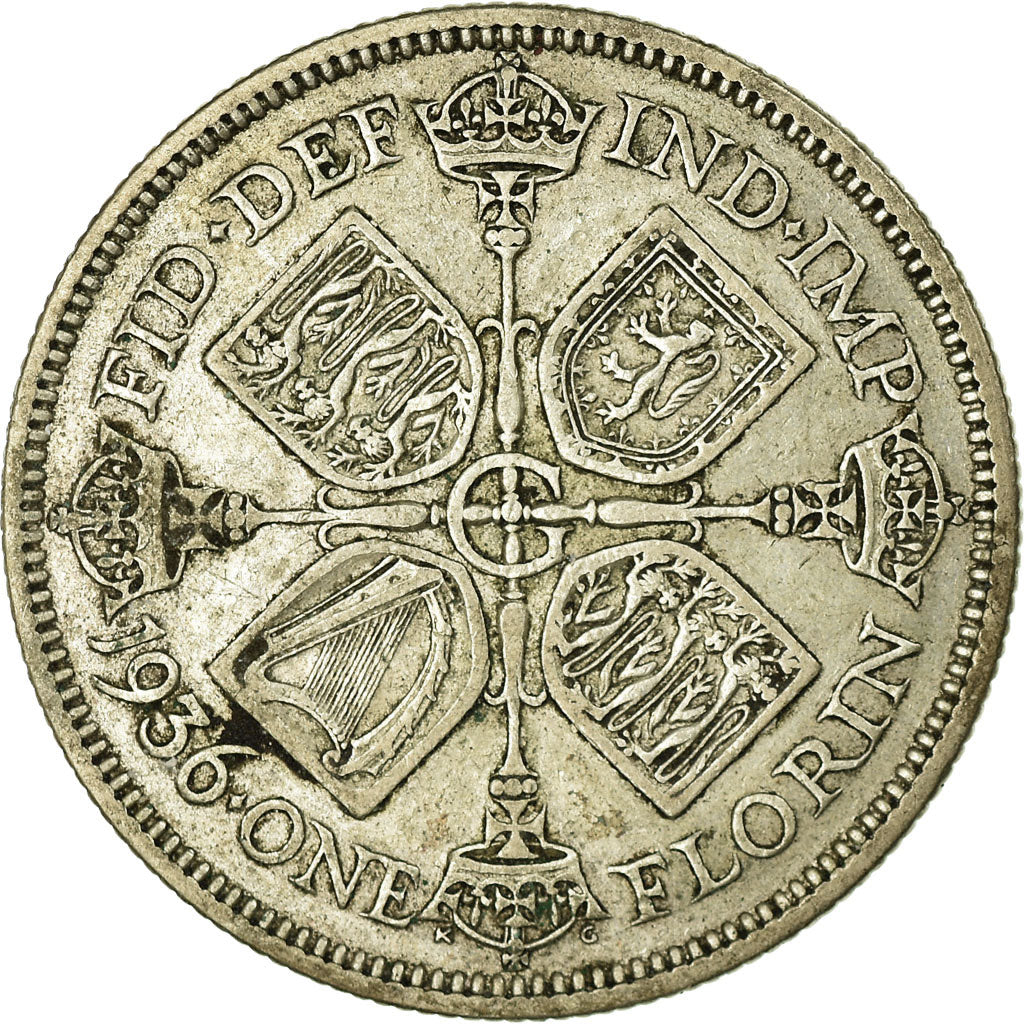Coin, Great Britain, George V, Florin, Two Shillings, 1936, VF(30-35), Silver