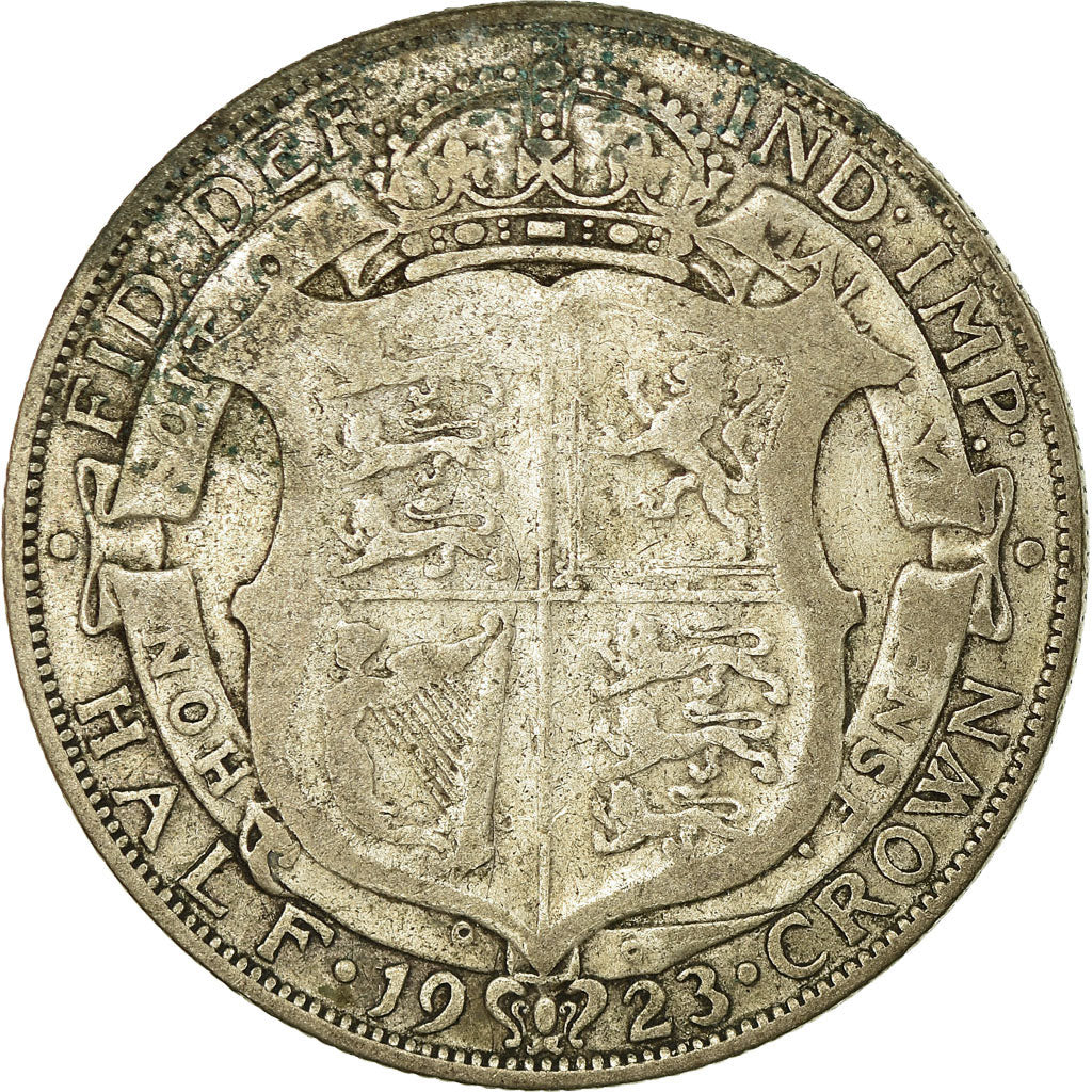 Coin, Great Britain, George V, 1/2 Crown, 1923, VF(20-25), Silver, KM:818.2
