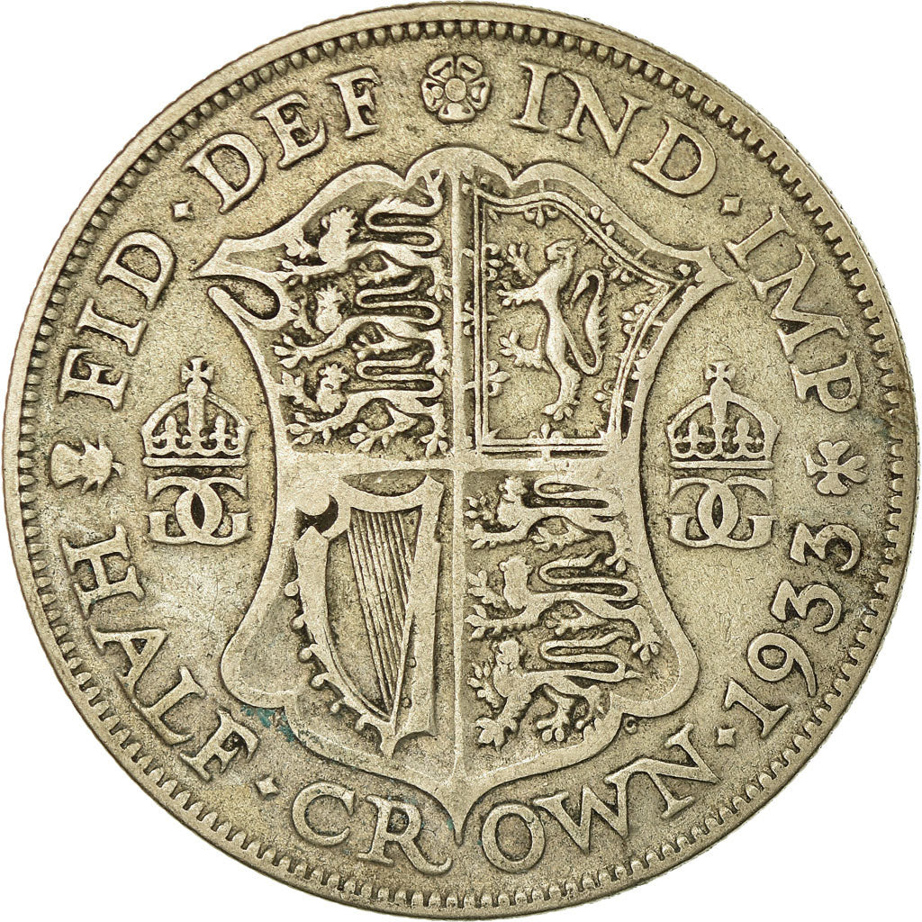 Coin, Great Britain, George V, 1/2 Crown, 1933, VF(30-35), Silver, KM:835