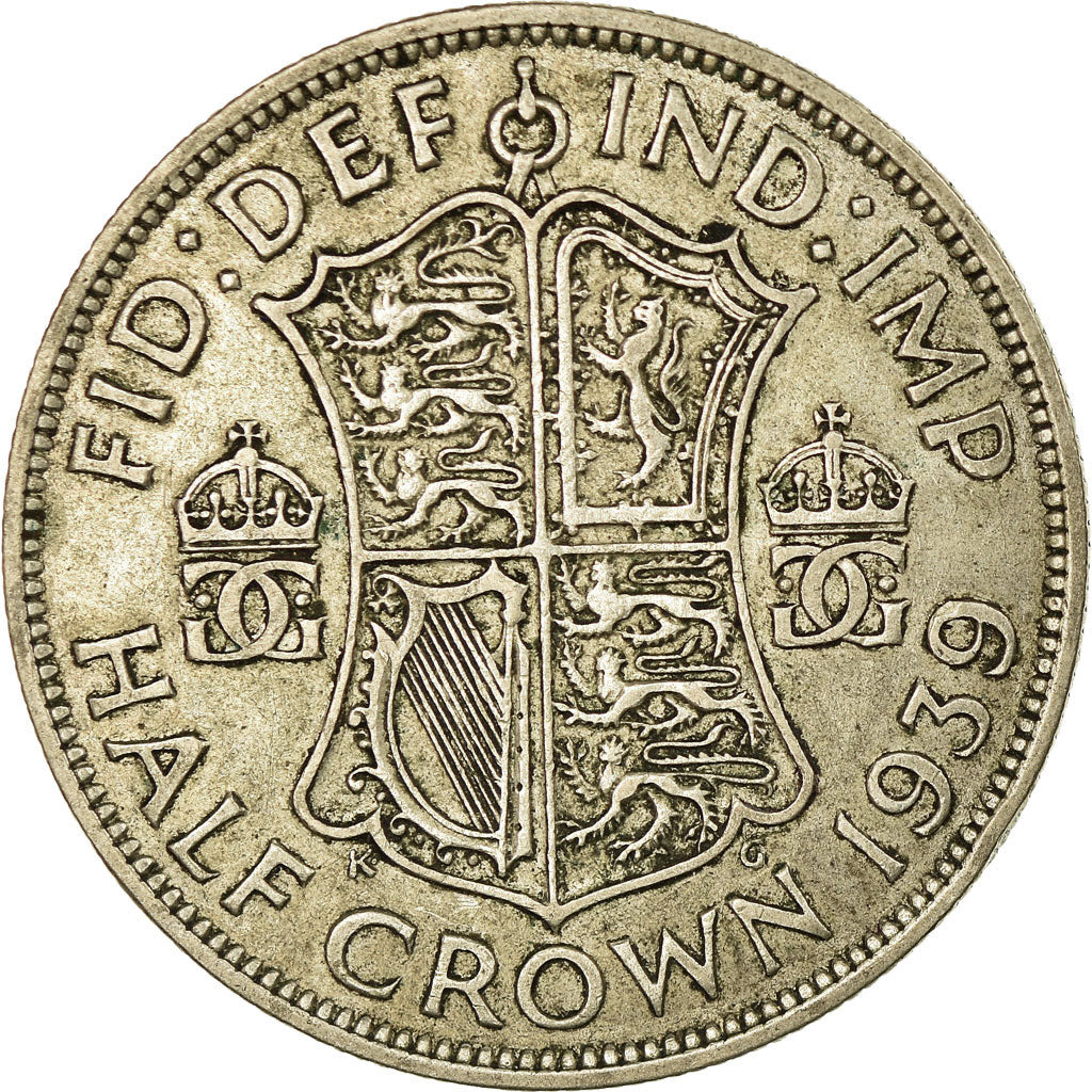 Coin, Great Britain, George VI, 1/2 Crown, 1939, EF(40-45), Silver, KM:856