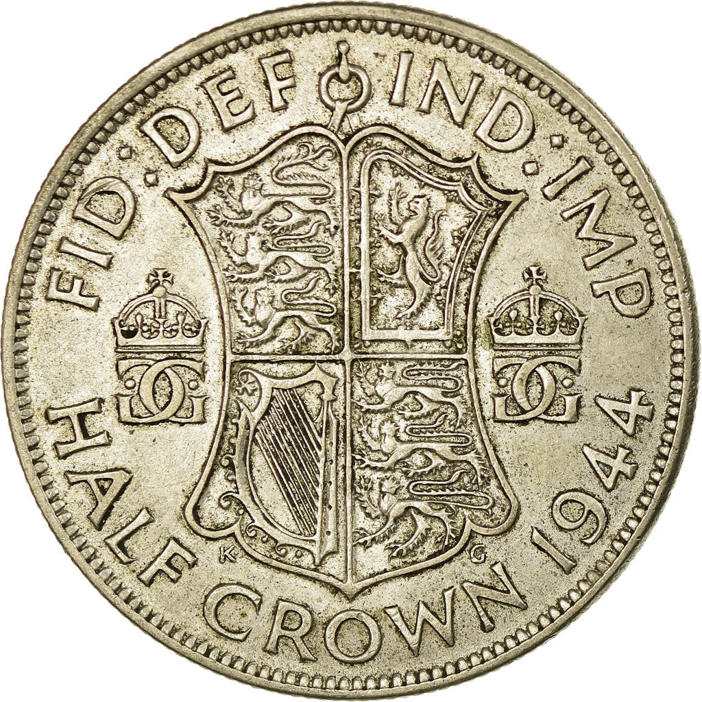 Coin, Great Britain, George VI, 1/2 Crown, 1944, EF(40-45), Silver, KM:856