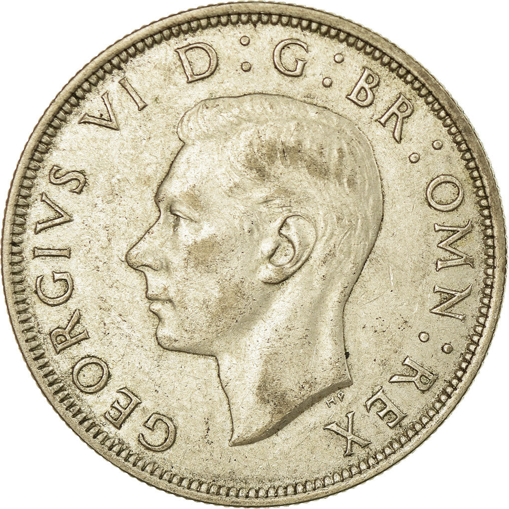 Coin, Great Britain, George VI, 1/2 Crown, 1945, VF(30-35), Silver, KM:856
