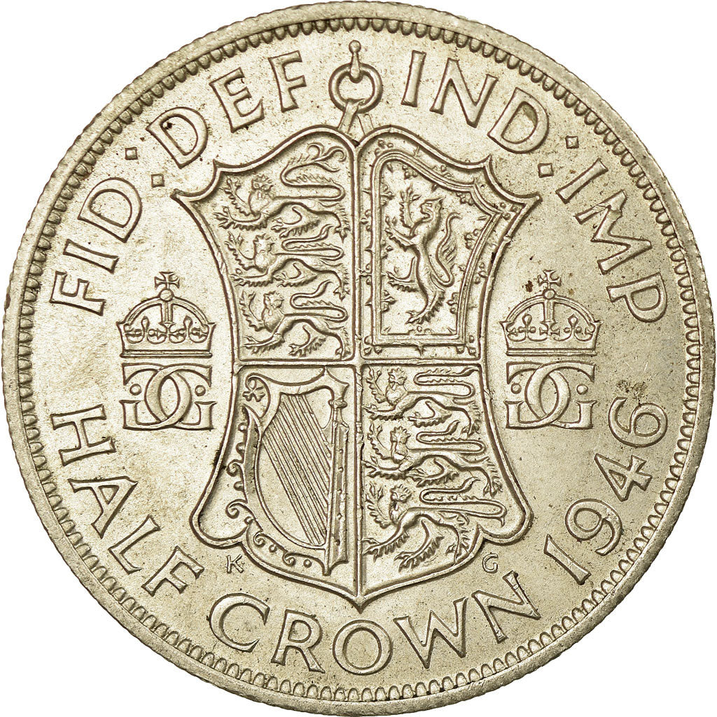 Coin, Great Britain, George VI, 1/2 Crown, 1946, EF(40-45), Silver, KM:856