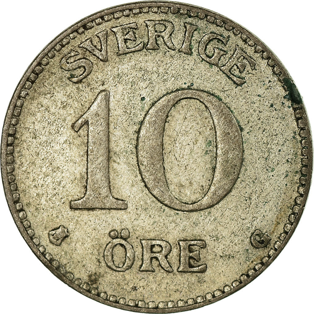 Coin, Sweden, Gustaf V, 10 Öre, 1934, EF(40-45), Nickel-Bronze, KM:795
