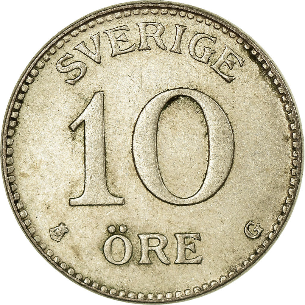 Coin, Sweden, Gustaf V, 10 Öre, 1937, AU(50-53), Silver, KM:780