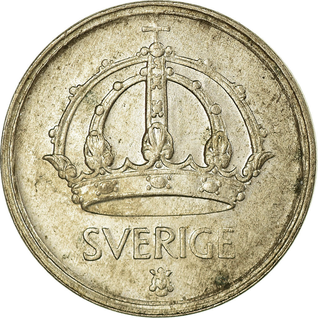 Coin, Sweden, Gustaf V, 10 Öre, 1947, AU(50-53), Silver, KM:813