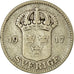 Coin, Sweden, Gustaf V, 25 Öre, 1917, VF(30-35), Silver, KM:785