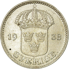 Coin, Sweden, Gustaf V, 25 Öre, 1938, AU(55-58), Silver, KM:785