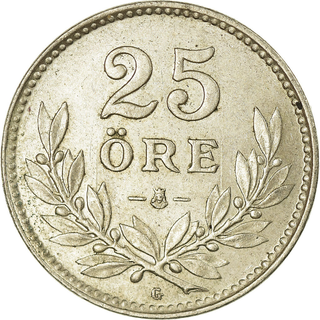 Coin, Sweden, Gustaf V, 25 Öre, 1938, AU(55-58), Silver, KM:785
