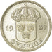 Coin, Sweden, Gustaf V, 25 Öre, 1937, AU(50-53), Silver, KM:785