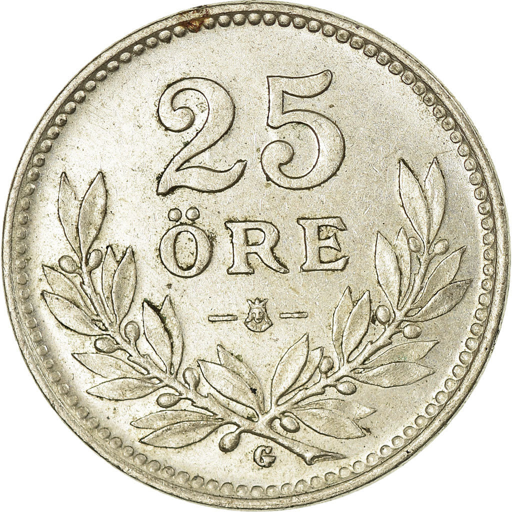 Coin, Sweden, Gustaf V, 25 Öre, 1937, AU(50-53), Silver, KM:785