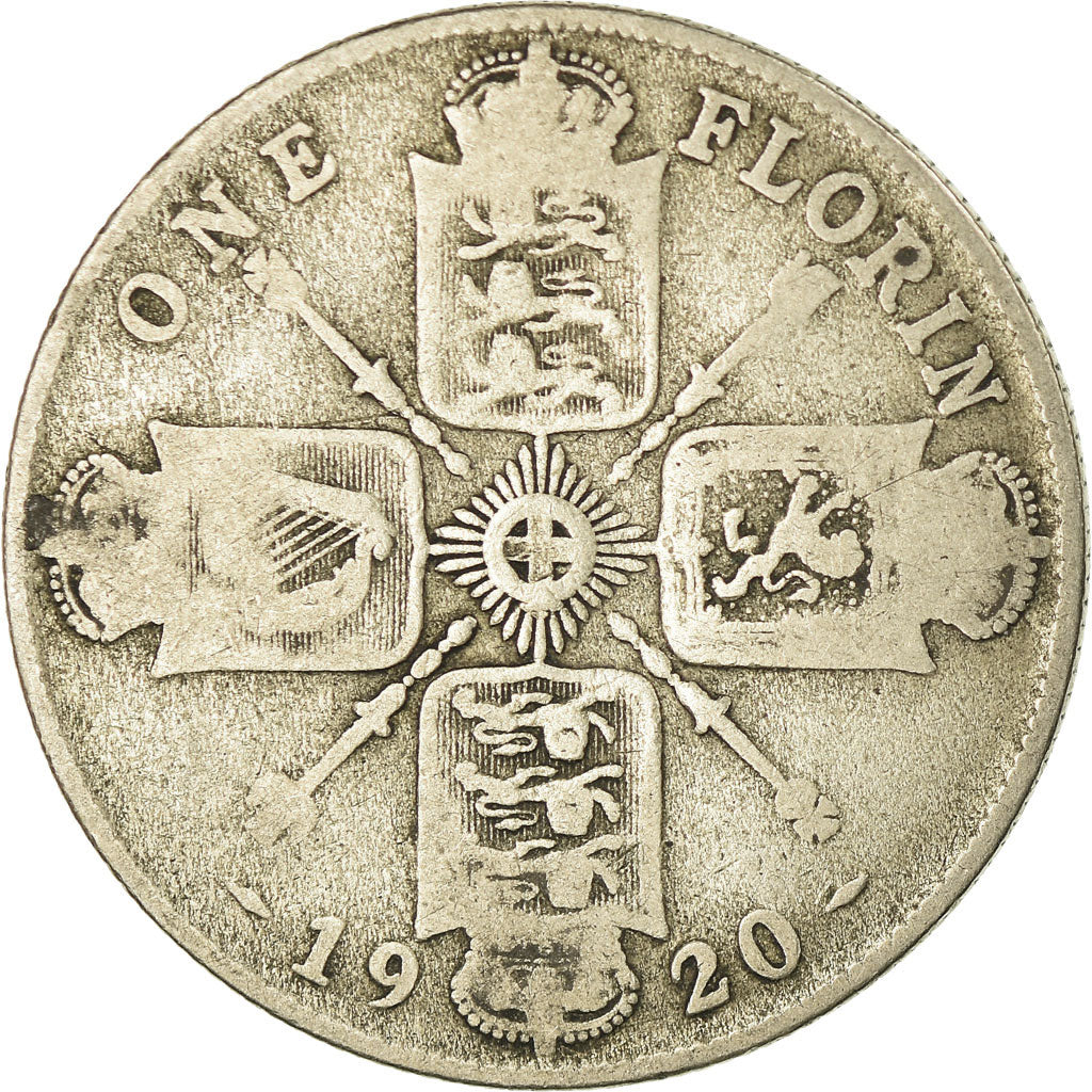Coin, Great Britain, George V, Florin, Two Shillings, 1920, VF(20-25), Silver
