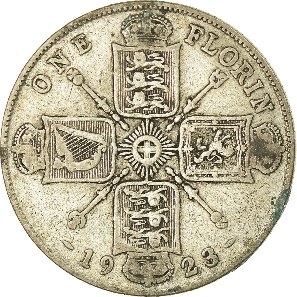 Coin, Great Britain, George V, Florin, Two Shillings, 1923, VF(20-25), Silver