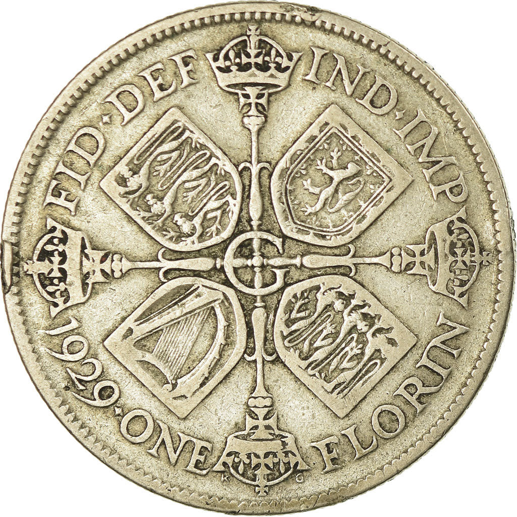 Coin, Great Britain, George V, Florin, Two Shillings, 1929, VF(20-25), Silver