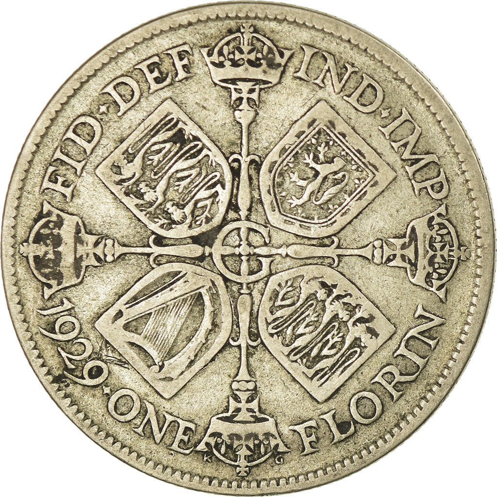 Coin, Great Britain, George V, Florin, Two Shillings, 1929, VF(30-35), Silver