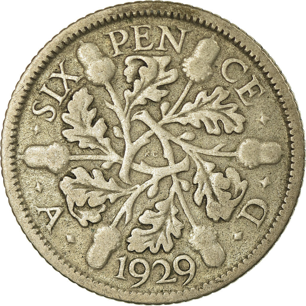 Munten, Groot Bretagne, George V, 6 Pence, 1929, FR+, Zilver, KM:832