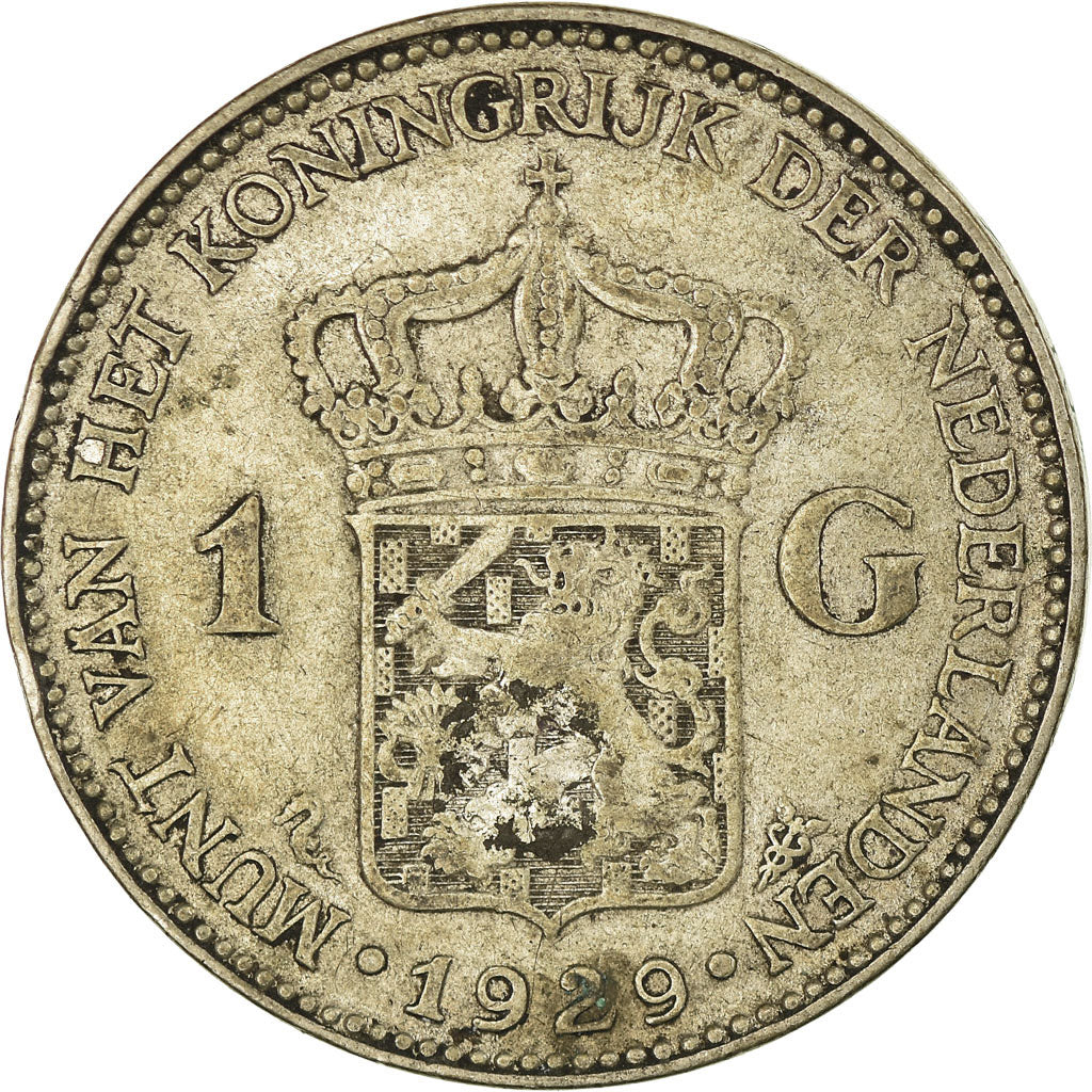 Coin, Netherlands, Wilhelmina I, Gulden, 1929, VF(30-35), Silver, KM:161.1