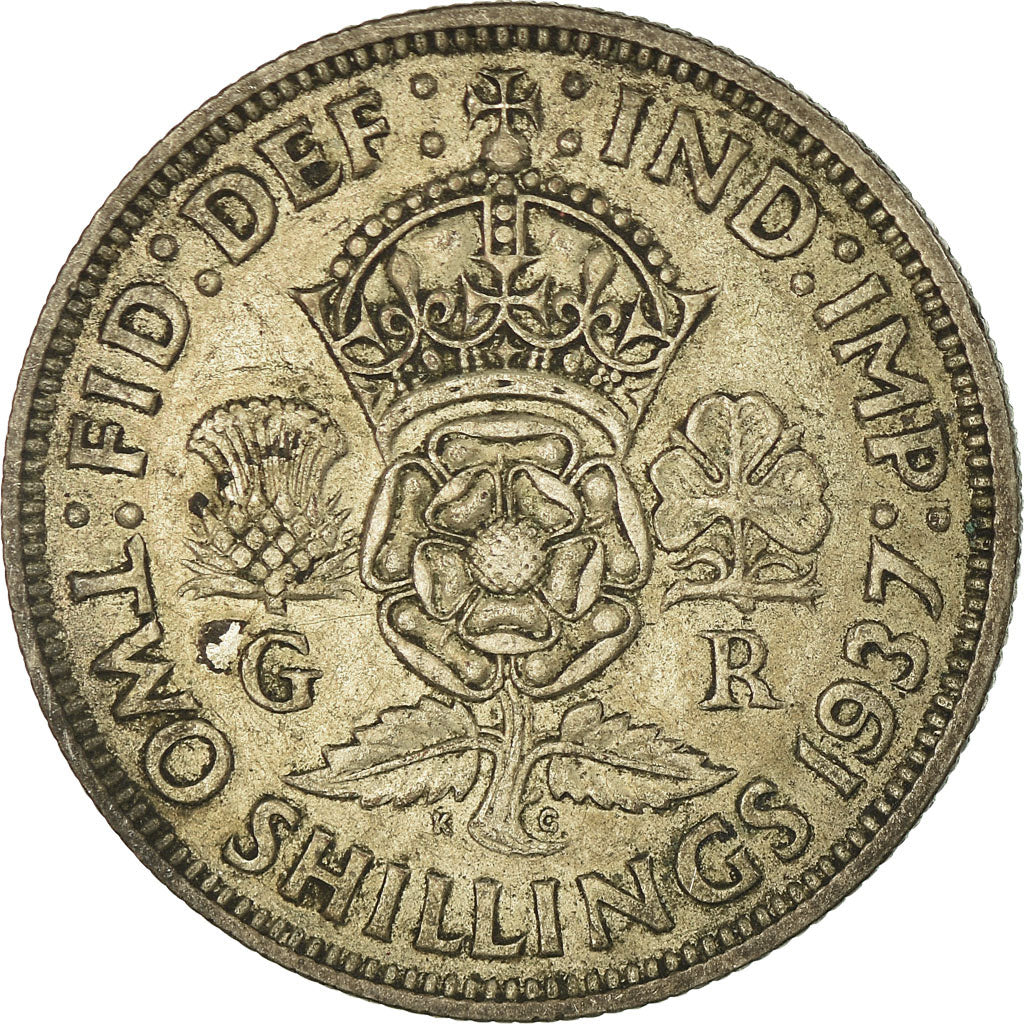 Coin, Great Britain, George VI, Florin, Two Shillings, 1937, EF(40-45), Silver