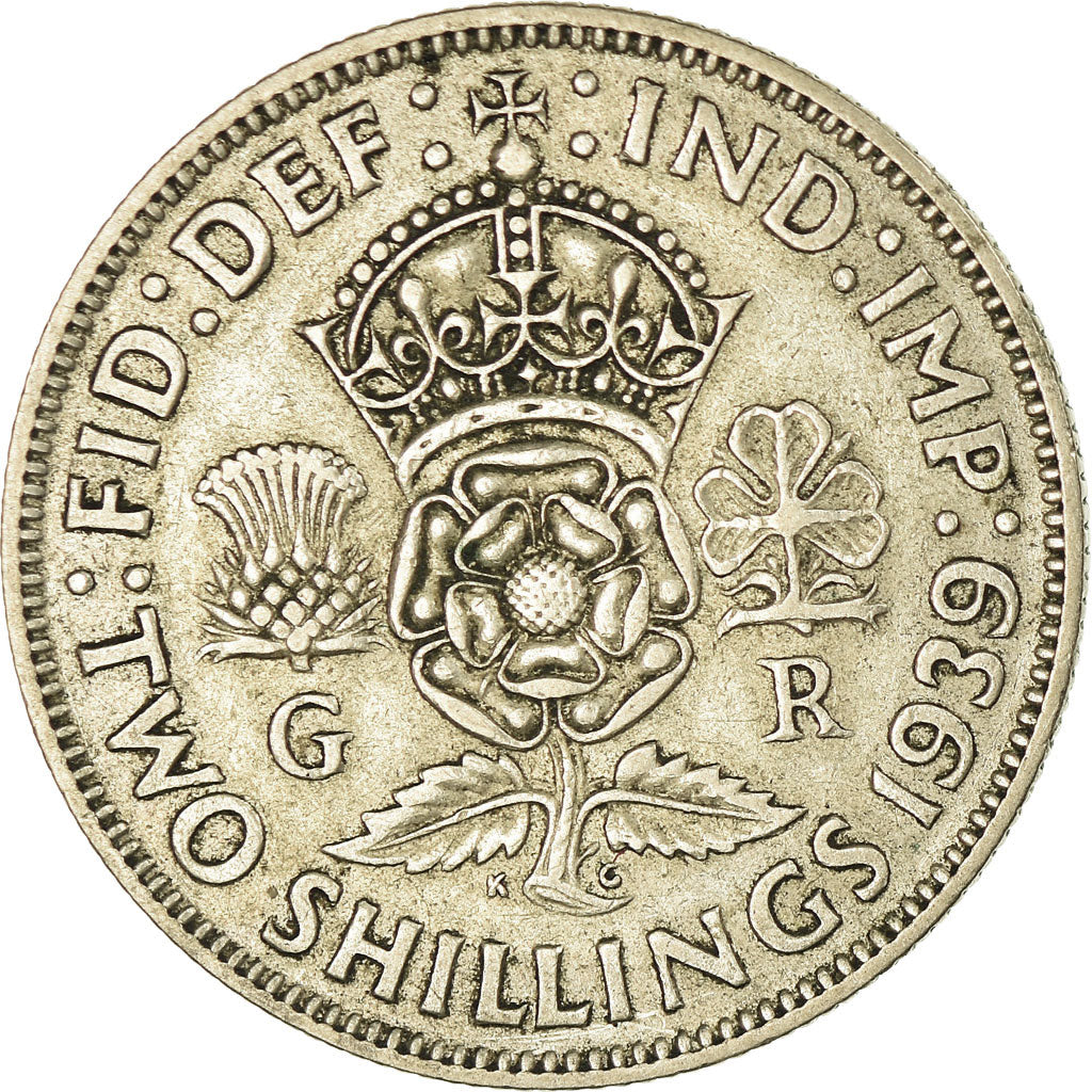 Coin, Great Britain, George VI, Florin, Two Shillings, 1939, VF(30-35), Silver